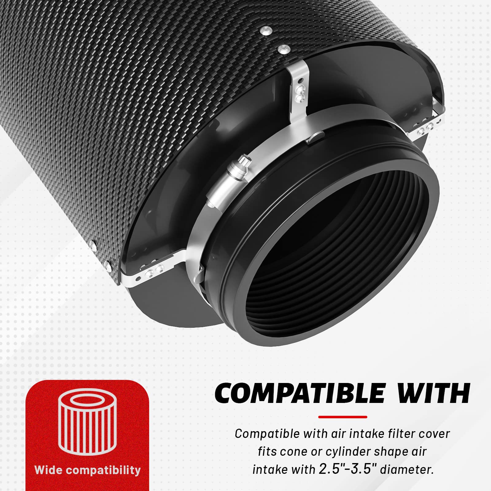 Intake Protection Stainless Steel Air Filter Cover Universal Air Intake Filter Heat ...
