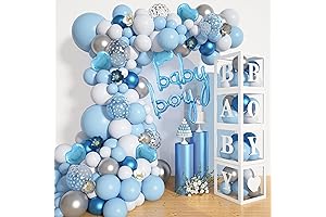 Amandir 137pcs Baby Blue Balloons Decor for Baby Shower decoraciones para baby shower niña