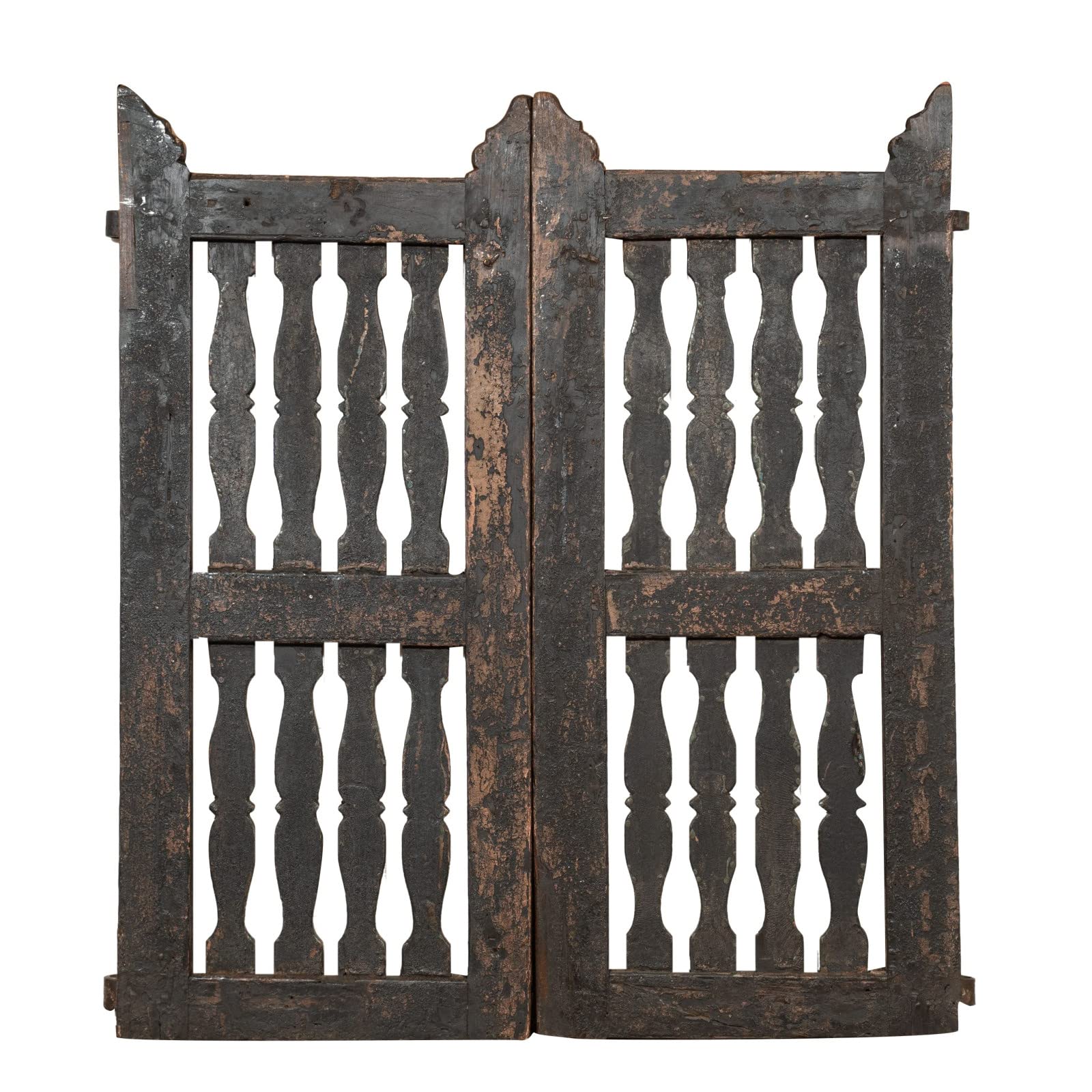 Biscottini Cancelletto in Legno per Esterno 112x4x100 cm | Cancello Giardino con Doppia Anta | Cancelletto Giardino Esterno Vintage restaurato