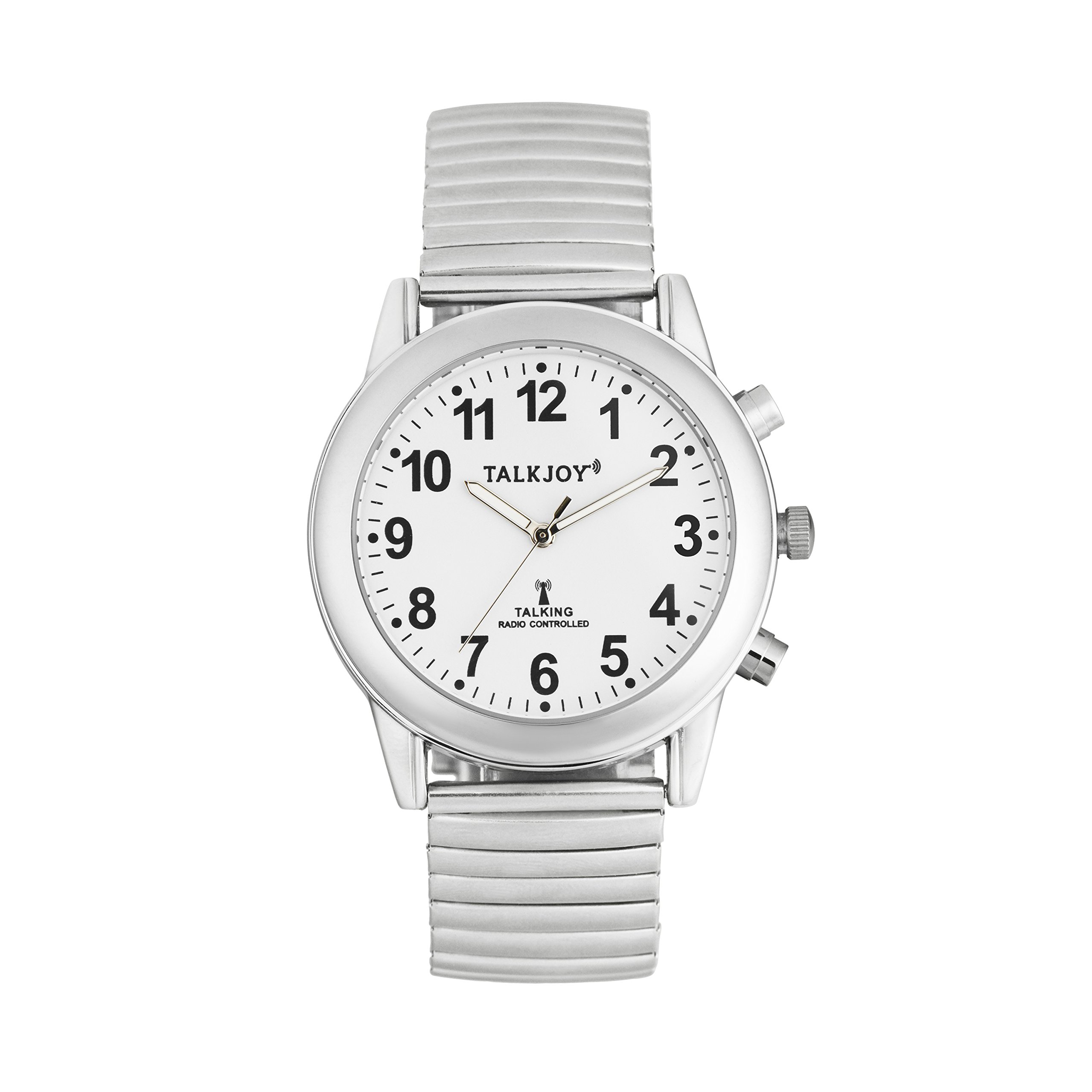 Sprechende Armbanduhr Damen Silber, Blindenuhr mit Deutscher, lauter Sprachausgabe, Uhrzeit & Datum auf Knopfdruck, Seniorenuhr mit Wecker & Metallzugarmband
