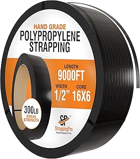 Strapping Pro - Industrial Strength Hand Grade Polypropylene Strapping Roll for Box Shipping (300 LB Break Strength - 16
