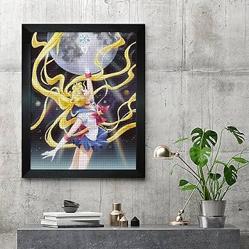 セーラームーン　立体アート　3D絵画　額縁付き 　タイプA セーラームーン スリーライツ 集合 立体アート 3D絵画 額縁付き