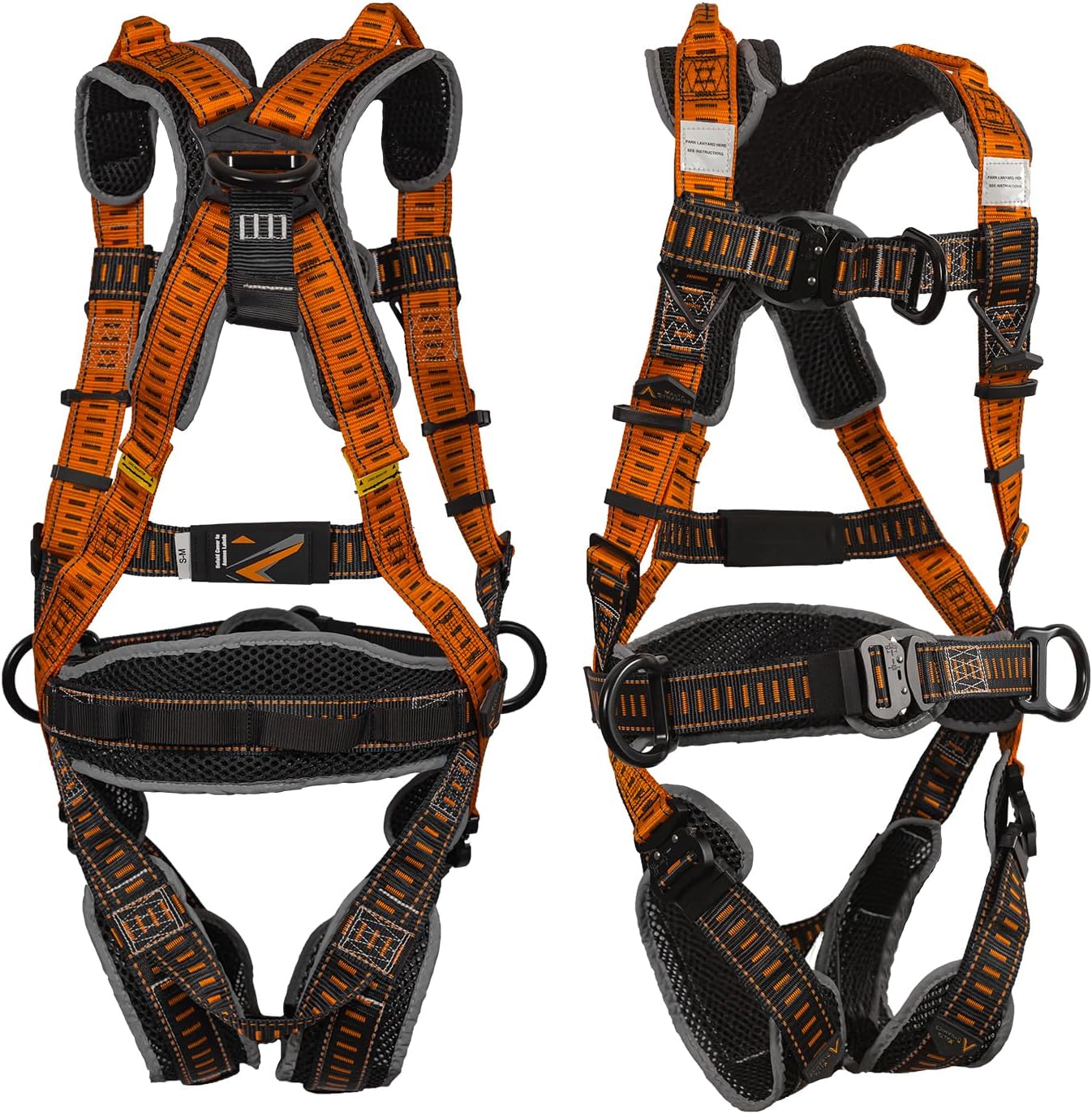 Malta Dynamics Razorback Elite MAXX – Safety Harness and Fall Protection Kit with Belt, Rescue Handles, OSHA & ANSI Compliant