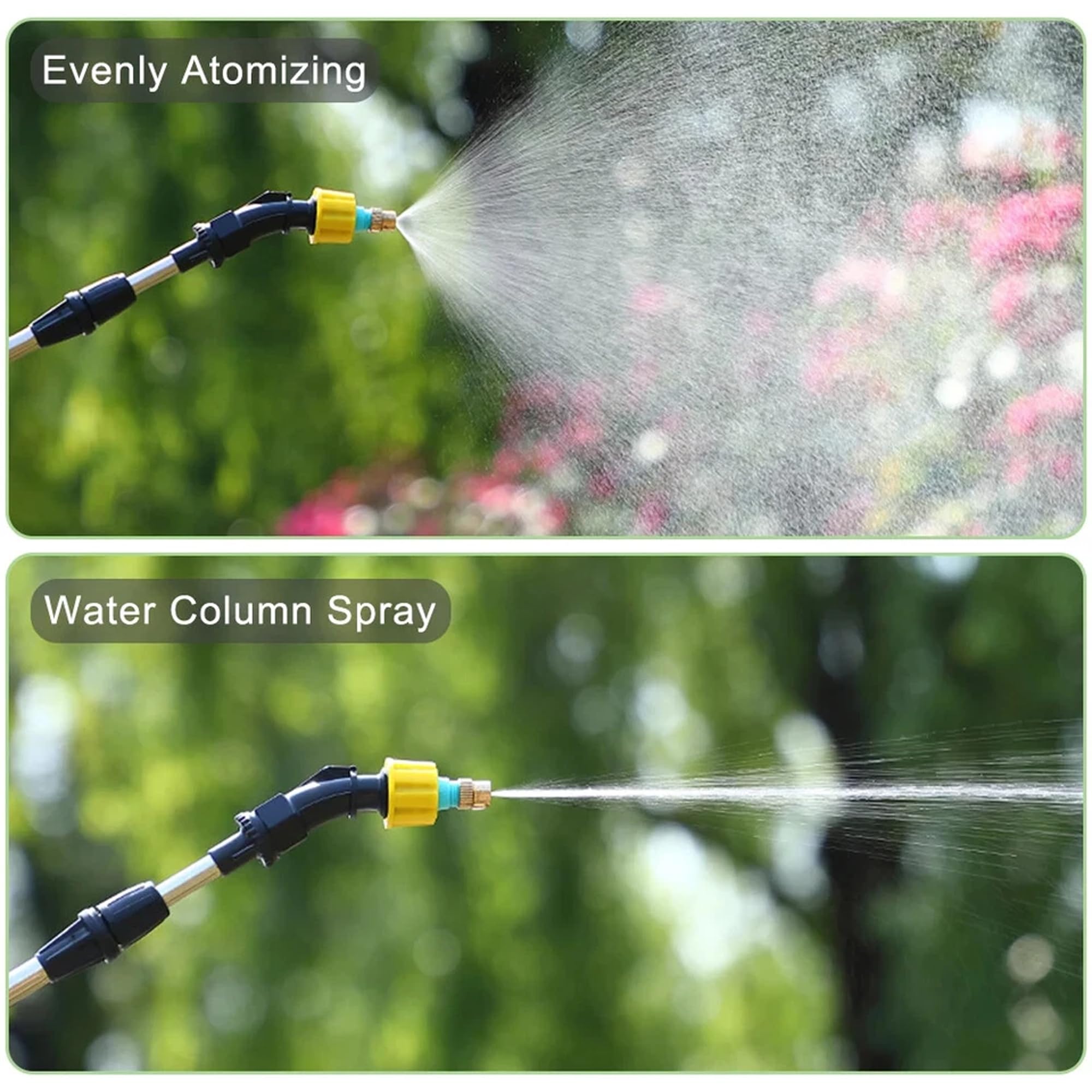 Dapetz ® Pulvérisateur à pression de jardin à piles de 5 L – Pulvérisateur électrique pour mauvaises herbes et eau avec 3 modes de pulvérisation réglables, 3 buses de pulvérisation, indicateur de