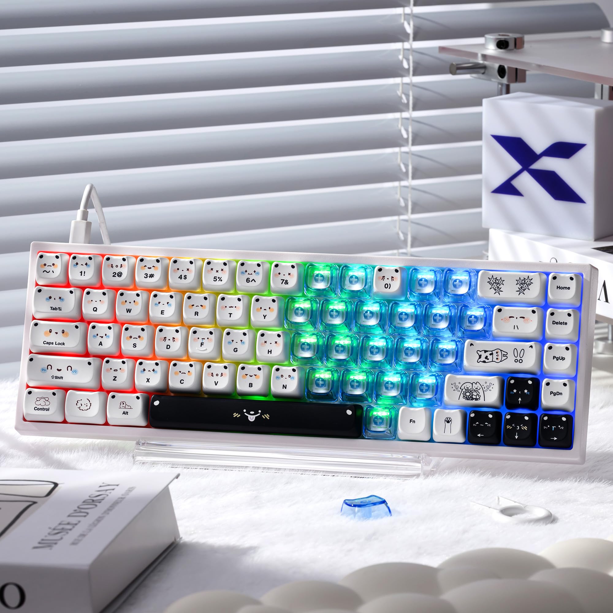 Amazon.co.jp: GMKWTL XVX ブランク透明キーキャップ、スイートハート