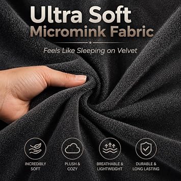 EVOLIVE Micromink Euro Sham Cover 26x26, Hidden Zipper, 1 Pack (Black)