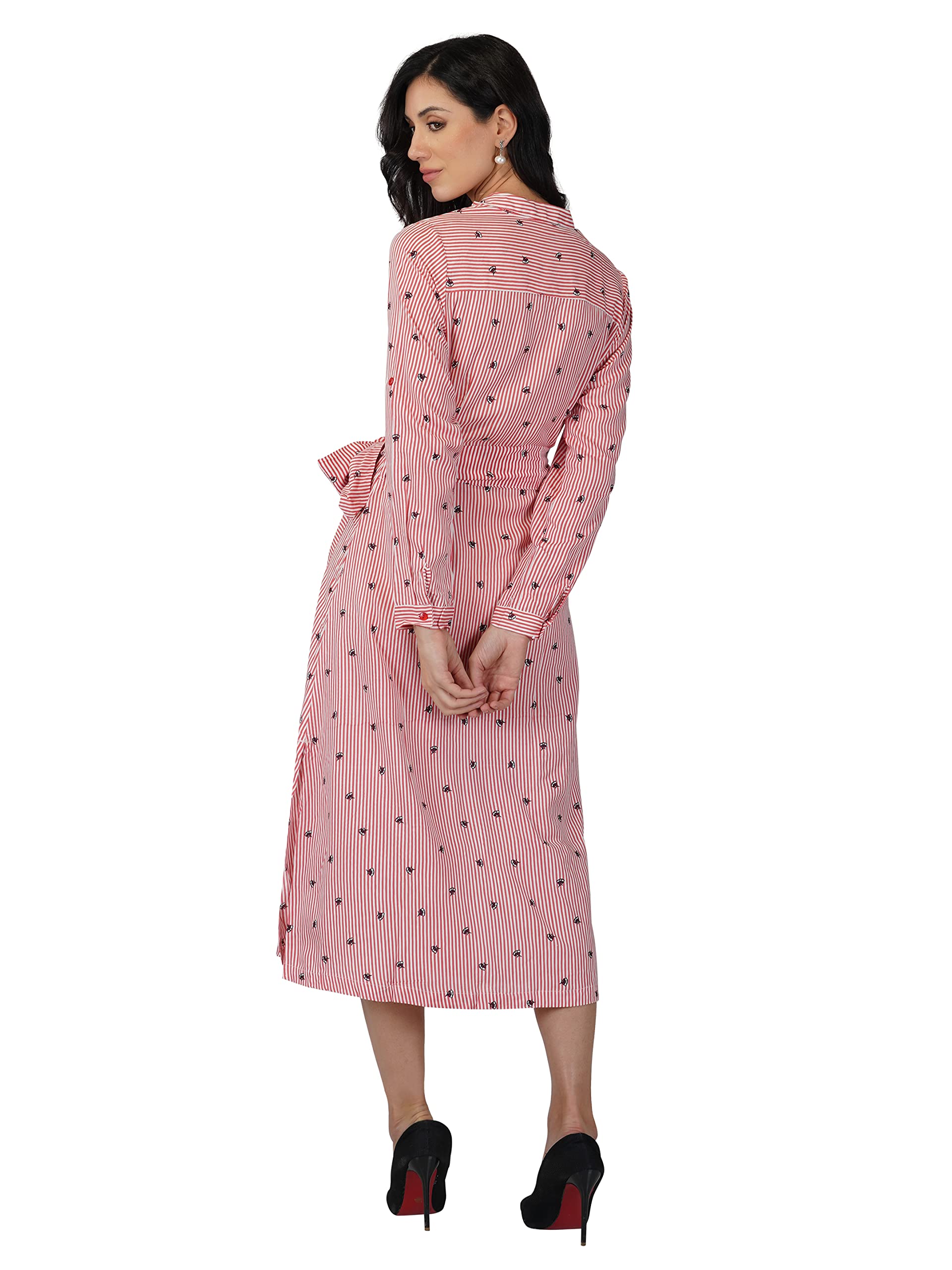 Rytras Women's A-Line Knee Length Maxi Western Dresses For Women(Rytdrs21_Pink_Xxl)