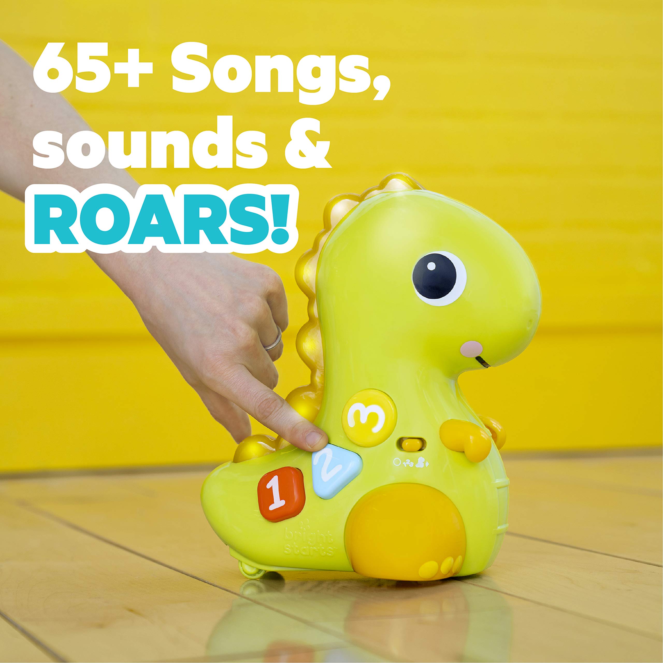Bright Starts Go, Go, Dino Crawl & Count Activity Toy for Infants - Rolls, Lights Up, Plays Music and more, Ages 6 Months+ - Image 3