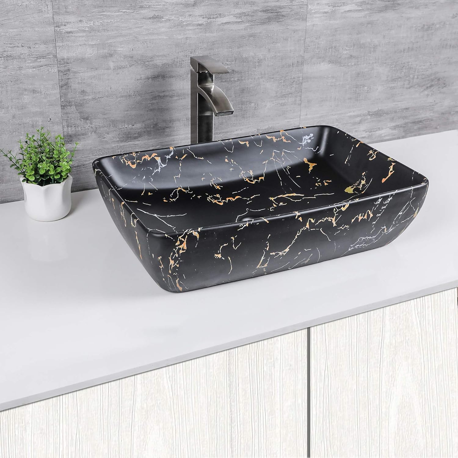 Buy 2 get 3 Rectangle Marble Black Vessel Sink - Logmey 23x15 Rectangle Ceramic Countertop Bathroom Sink Modern Black and Yellow Marble Pattern Porcelain Vanity Sink Lavatory Art Basin Amazon Crazy ๐ฅ Deals Rectangle Marble Black Vessel Sink - Logmey 23x15 Rectangle Ceramic Countertop Bathroom Sink Modern Black and Yellow Marble Pattern Porcelain Vanity Sink Lavatory Art Basin