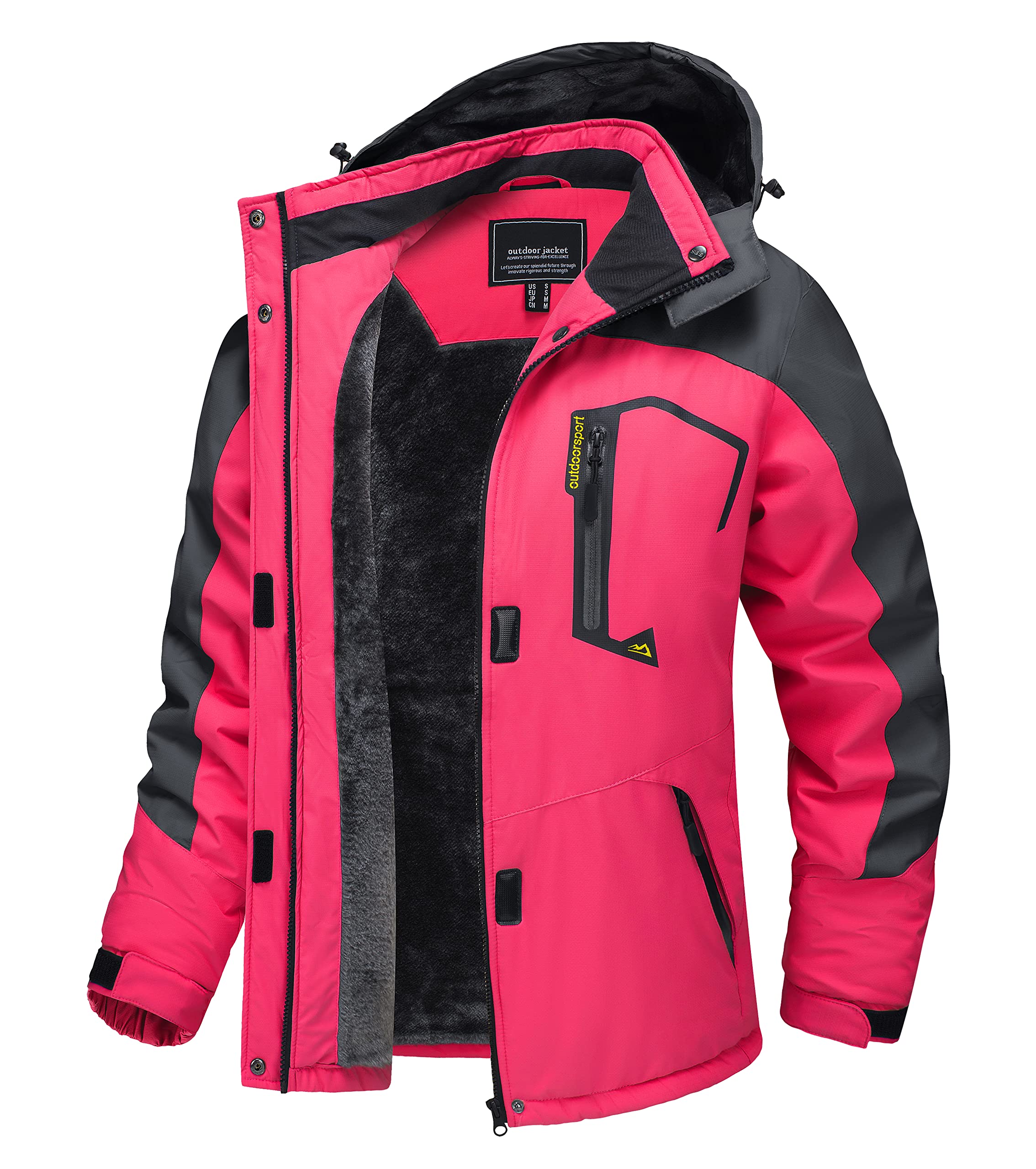 TACVASEN Women's Winter Jacket Waterproof Ski Jackets Snow Coat Warm Fleece Rain Jacket with Hood Windbreaker