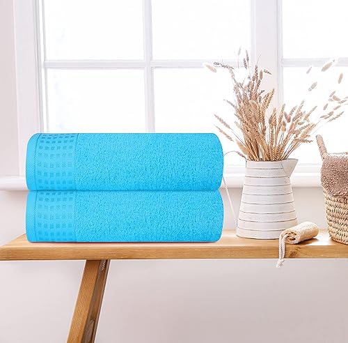 Vista 492 de GLAMBURG Juego de 6 toallas de 100% algodón ultra suave, contiene 2 toallas de baño de 28 x 55 pulgadas, 2 toallas de mano de 16 x 24 pulgadas y 2