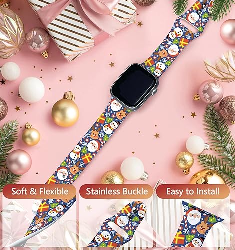 Miniatura 3 de Holiday - Correa de reloj compatible con Apple Watch de 1.496 pulgadas, 1.575 pulgadas, 1.614 pulgadas, 1.654 pulgadas, 1.732 pulgadas, 1.772