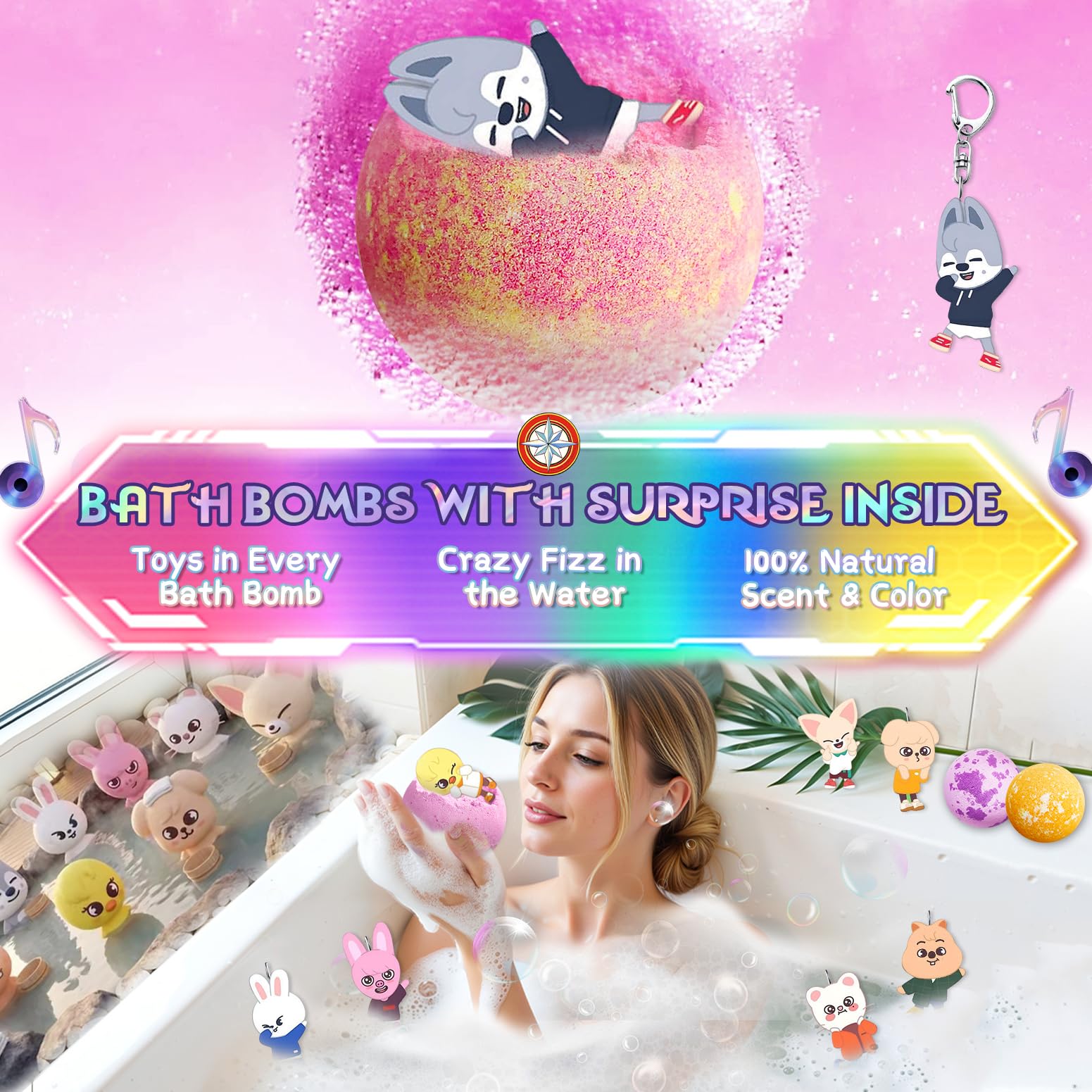 Amazon.com : Bath Bombs for Kids: SKZOO Bath Bombs with Toys