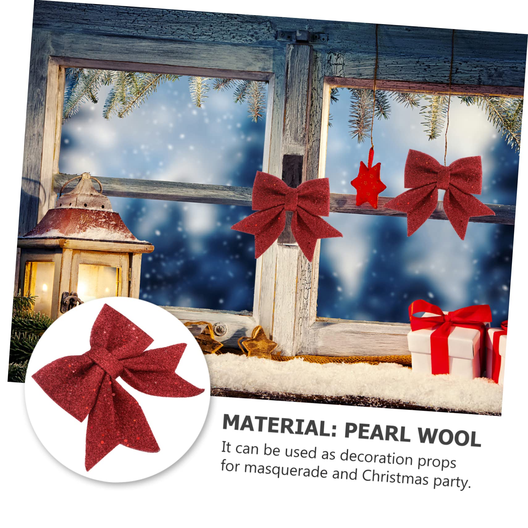 4piezas Lazos Navideños Polvo para Decorar Árboles De Navidad Adornos para Fiestas y Ventanas Diseño Brillante y Elegante