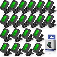 Boao 20 Pcs Guitar Tuner, Clip on Tuner with Chromatic Modes, Digital Electronic Clear LCD Display, 360 Degree Rotation for Acoustic/electric Guitar, Ukulele, Bass, Violin, Banjo, Mandolin