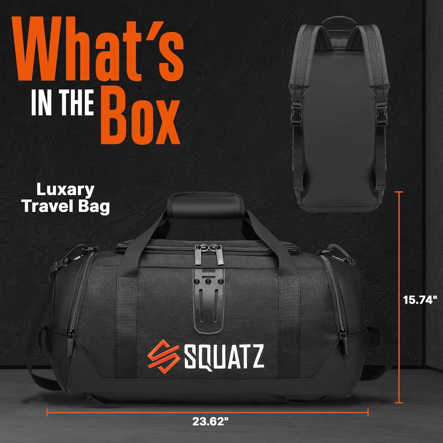 SQUATZ Gym Bag for Men and Women Sports 50L Duffle Bag Travel Backpack Weekender Overnight Backpack with Spacious Shoes Compartment Adjustable and Removable Shoulder Strap Workout, Multiple Pockets