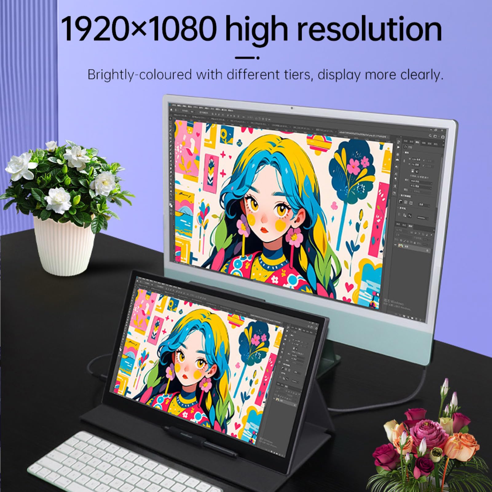 Tableta Gráfica con Pantalla 15,6 Pulgadas FHD Laminada | 16384 Niveles de Presión, Lápiz Sin Batería, 120% sRGB para Dibujo Digital, Ilustración y Diseño Gráfico