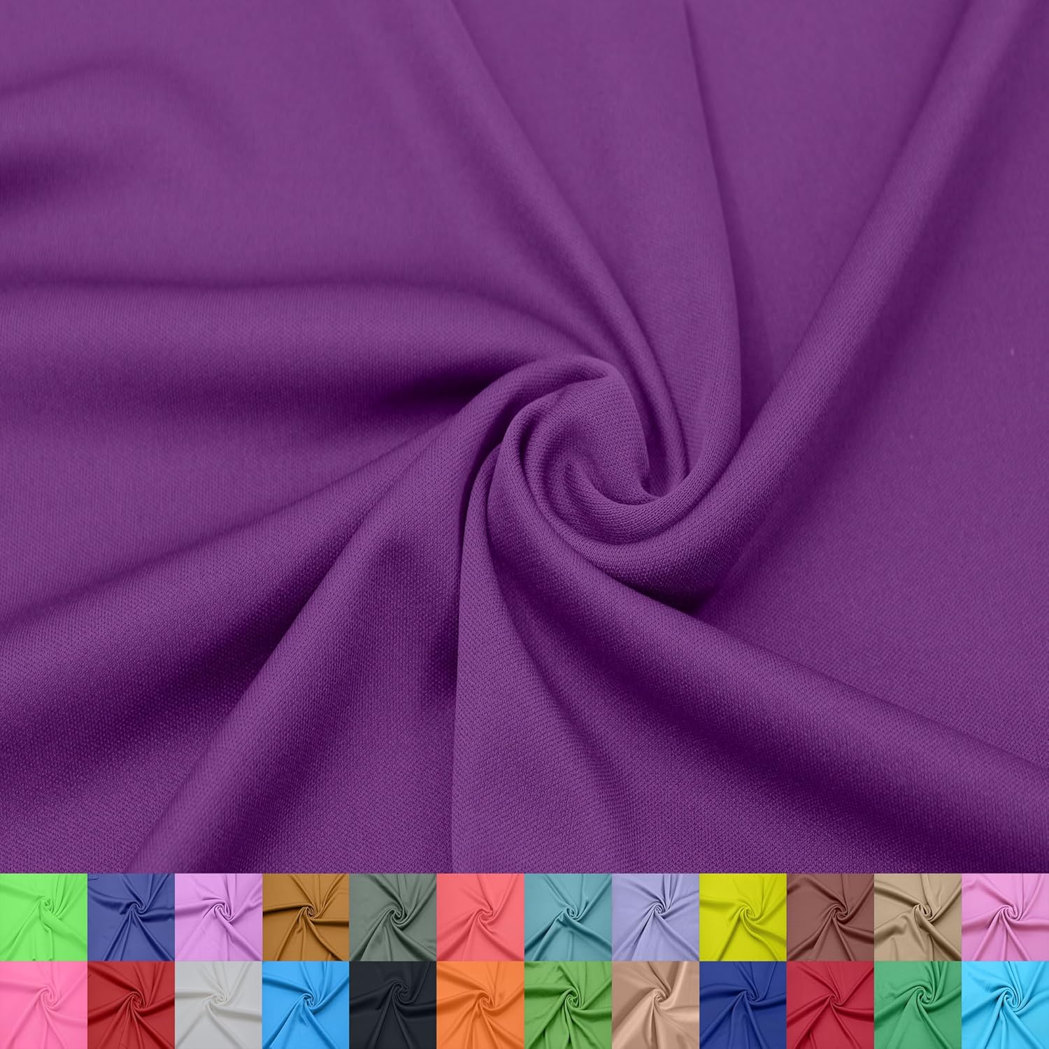 Texco Inc 100% Polyester Interlock Fabric – 60” Wide – Lightweight 107 GSM – Soft Smooth Double Knit for Sublimation, T-Shirts, Sportswear, Linings – by The Yard, Eggplant #041 1 Yard