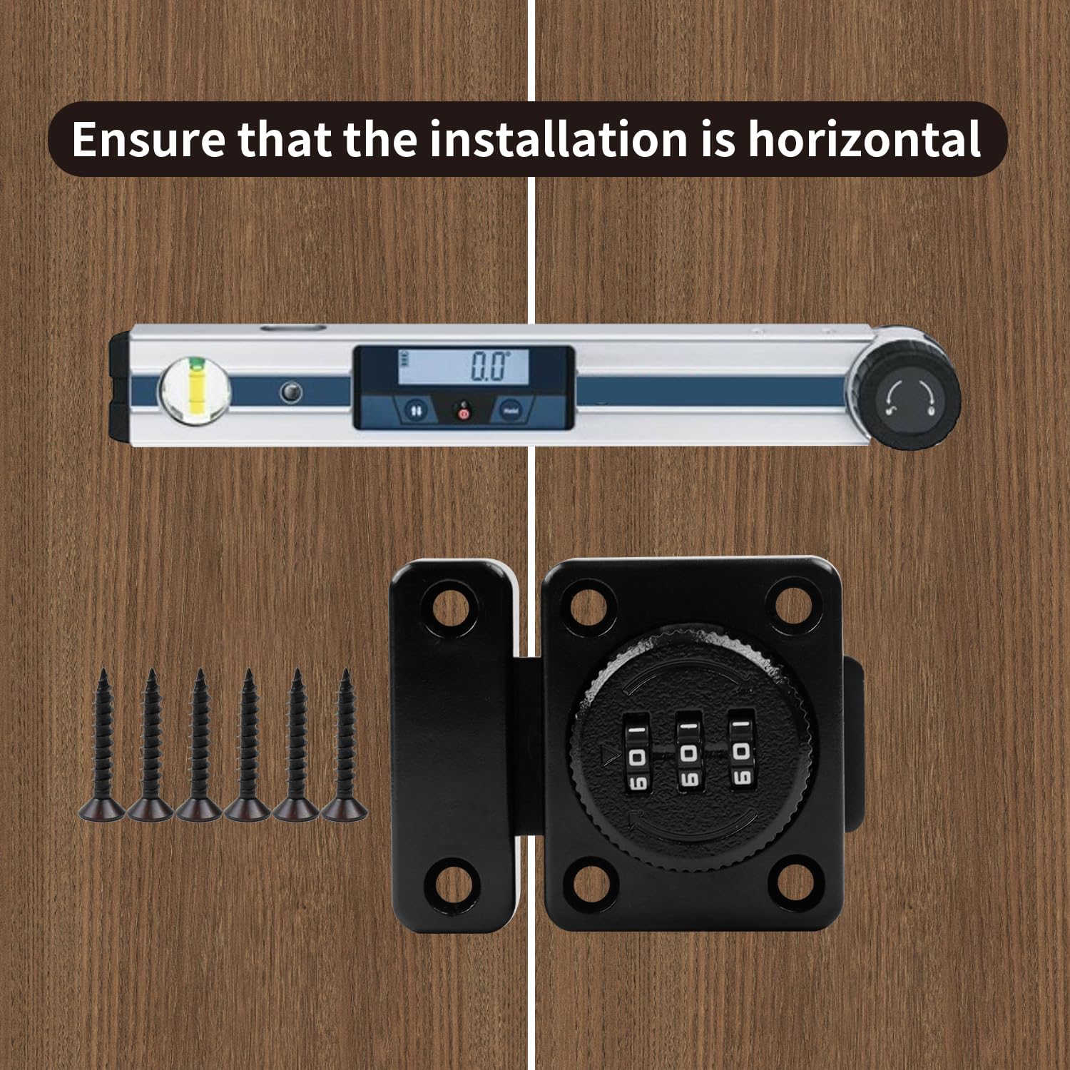 Chiavistello Porta a Combinazione a 3 Cifre Chiavistello Serrature con Combinazione Piccolo Chiusura Porta per Porte Scorrevole Interna Armadietto, Nero
