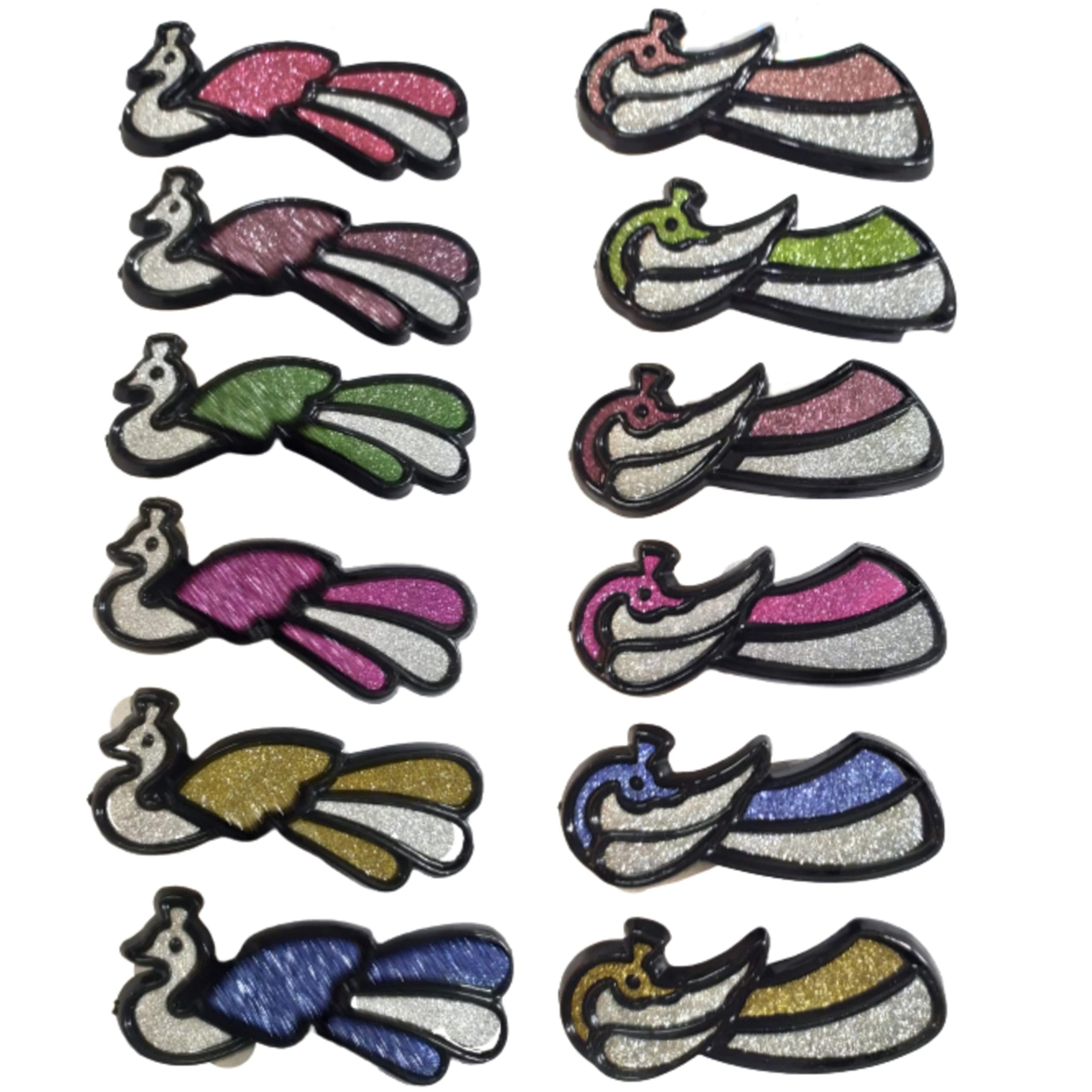 Beauty Tool Peacock Grand looking Multi stone hair clip designed Hair Clip Accessories for Women and Girls (6Pcz)(Random design)