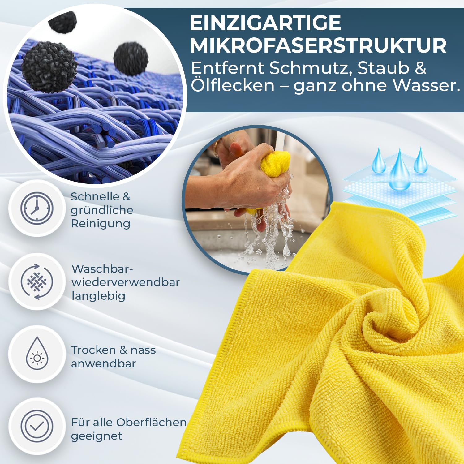 Silva, Premium Microfiber Kitchen Towel, All-Purpose Cleaning Cloth, Durable, Scratch-Free - Image 3
