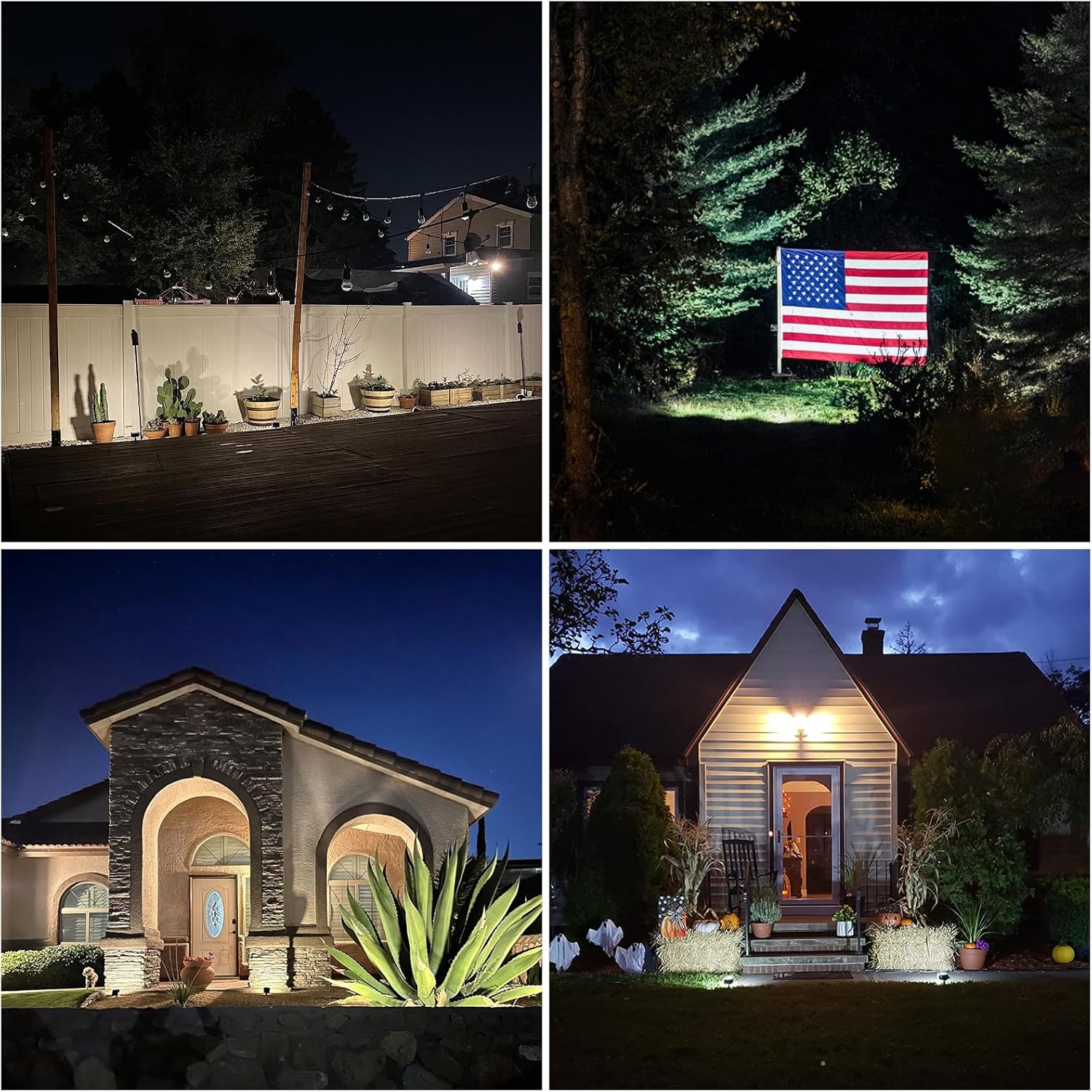 GKGG Solar Lights Outdoor Waterproof IP65, Solar Powered 76 LED 3 Lighting Modes Solar Spot Lights Outdoor for Yard Garden Landscape Pathway (Cool White, 4 Pack)