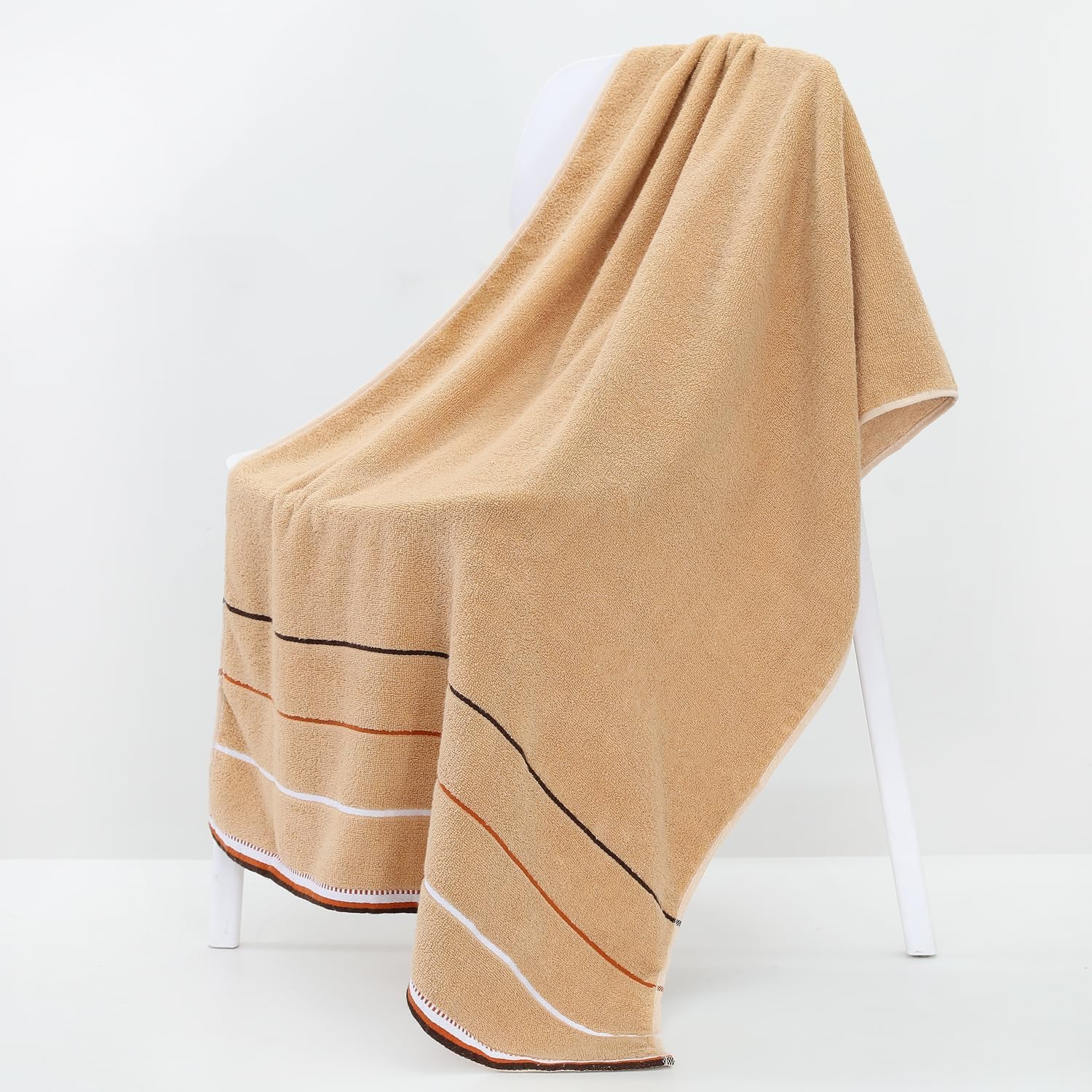 1 Piece Orange Bath Towel Soft Absorbent Towel Breathable Fast Drying Fabric for Home Bathroom Daily Use Comfortable Shower Towel
