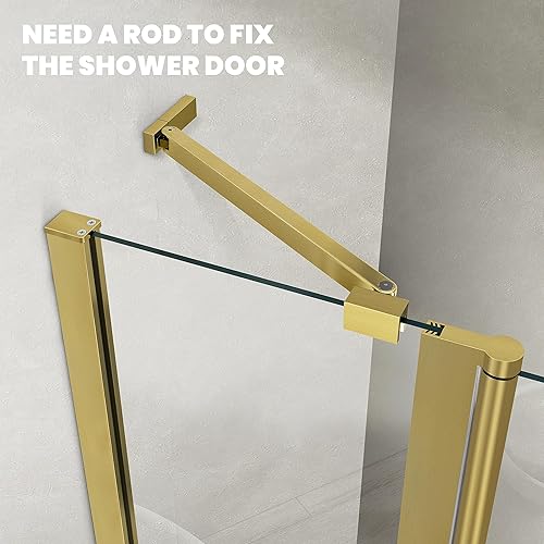 Miniatura 54 de Puerta de ducha para bañera de 30 x 55 x 55 pulgadas de alto, puerta de baño con sello inferior, puerta de cristal plegable y elevable, pantalla