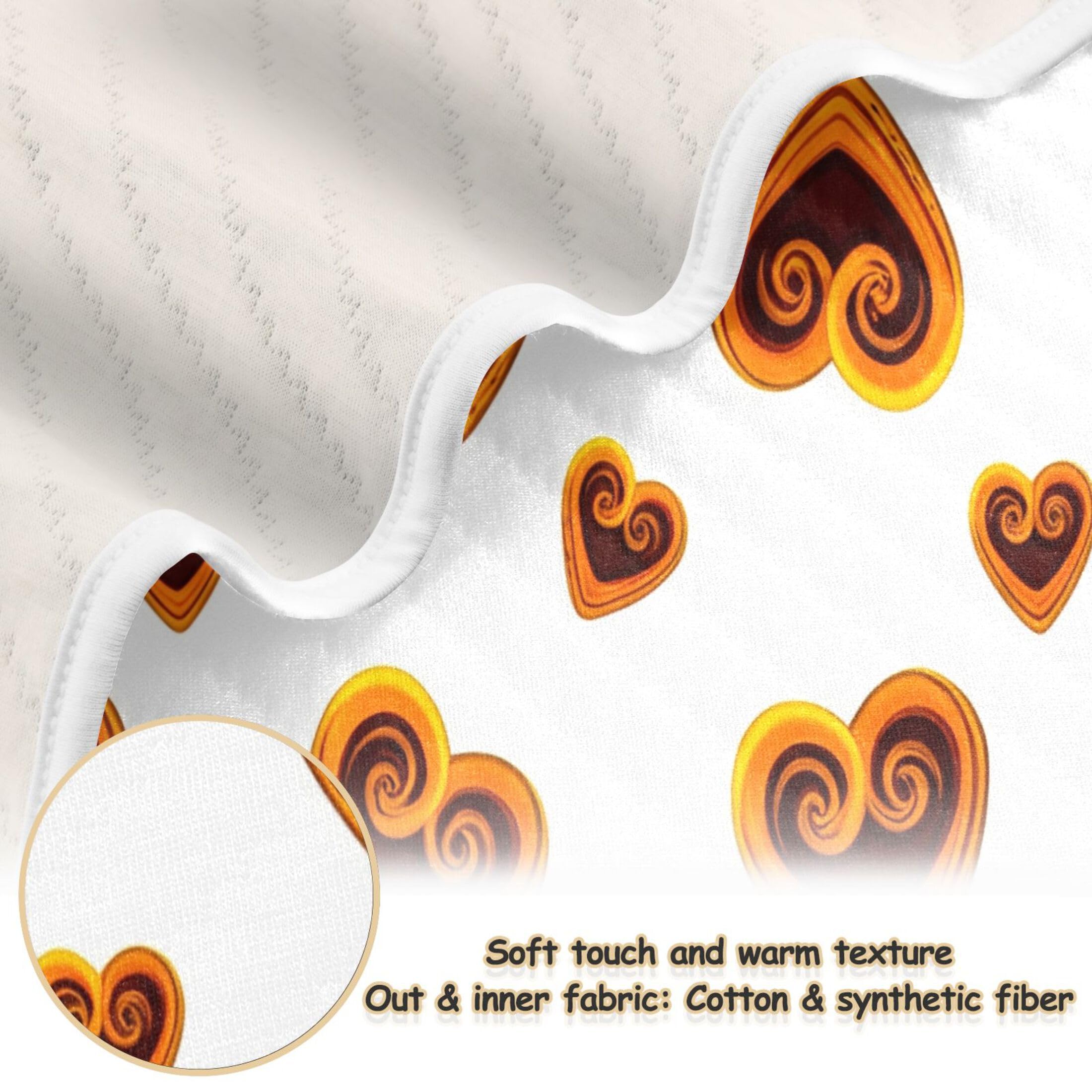 Burbuja Heart Shaped Chocolate Cookies Baby Blanket for Boys Girls, Nursery Soft Warm Swaddling Receiving Baby Blankets, 30x40 in Toddler Blanket