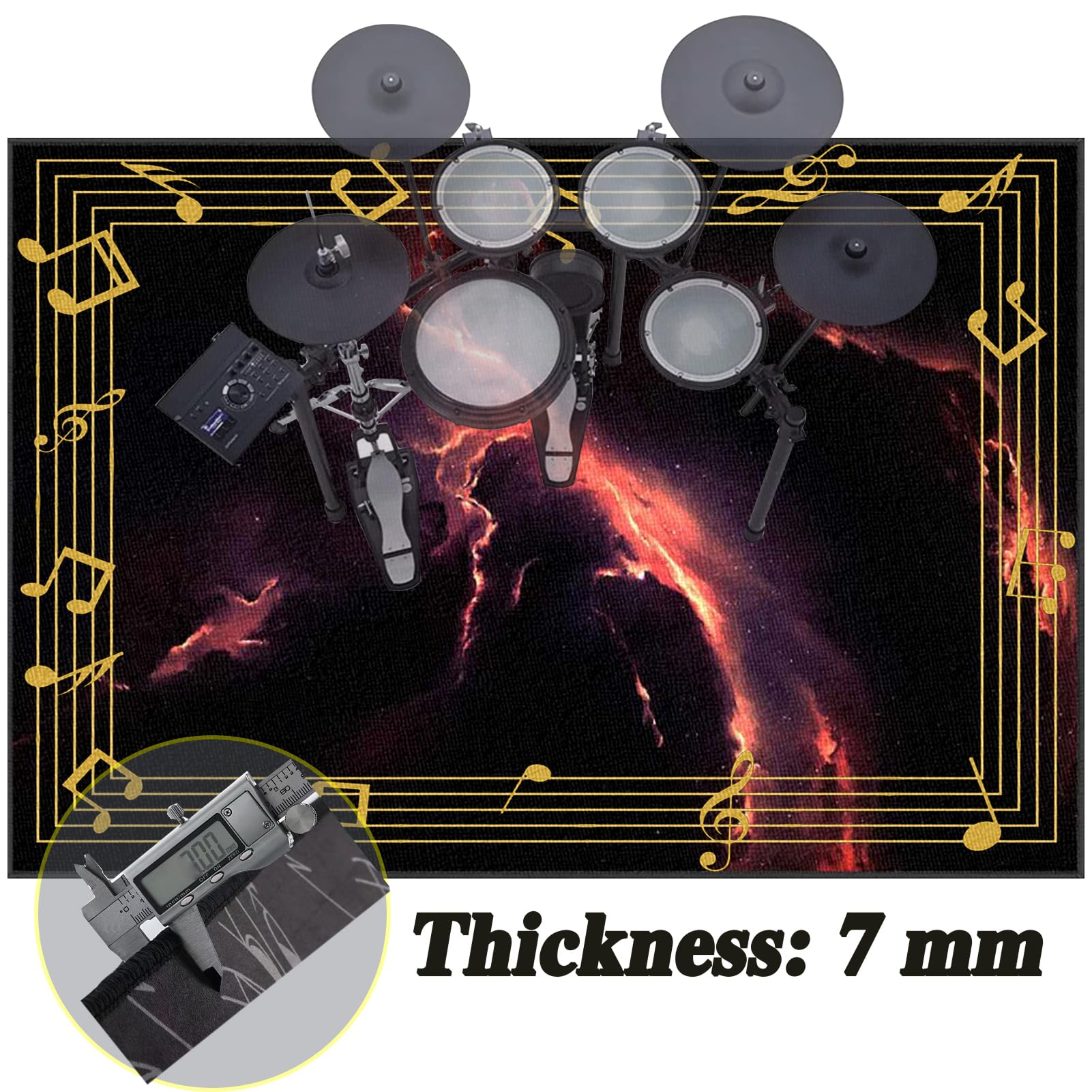 Bęben Dywan Dźwiękoszczelna Mata do baterii Elektroniczna Bateria Bateria Dywaniki Dywaniki Pump Box Antypoślizgowe Maty Bębnowe Maty Wodne 140 x 100 cm