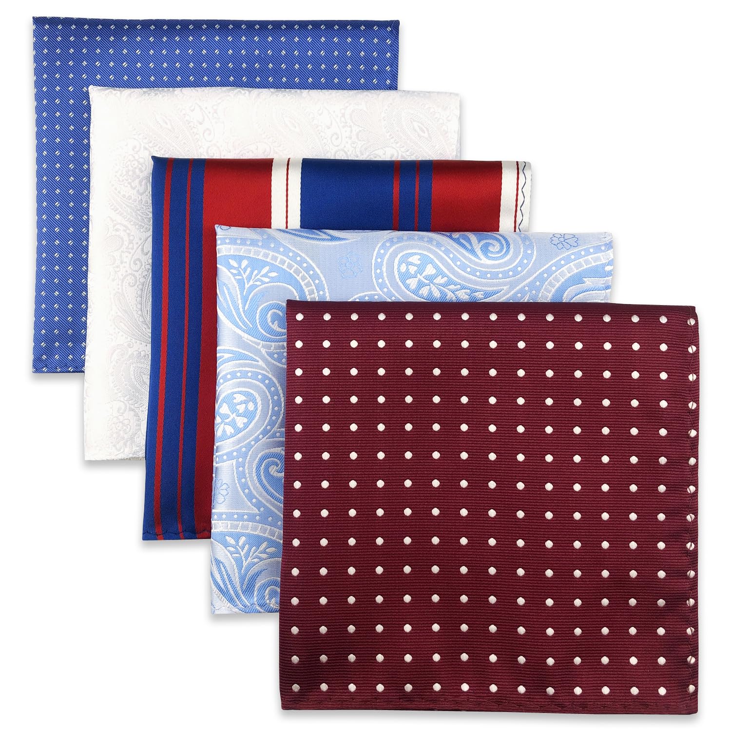S&W SHLAX&WING 5 Pieces Pañuelo De Bolsillo Para Hombre Handkerchiefs Set para chaqueta de traje — view 15