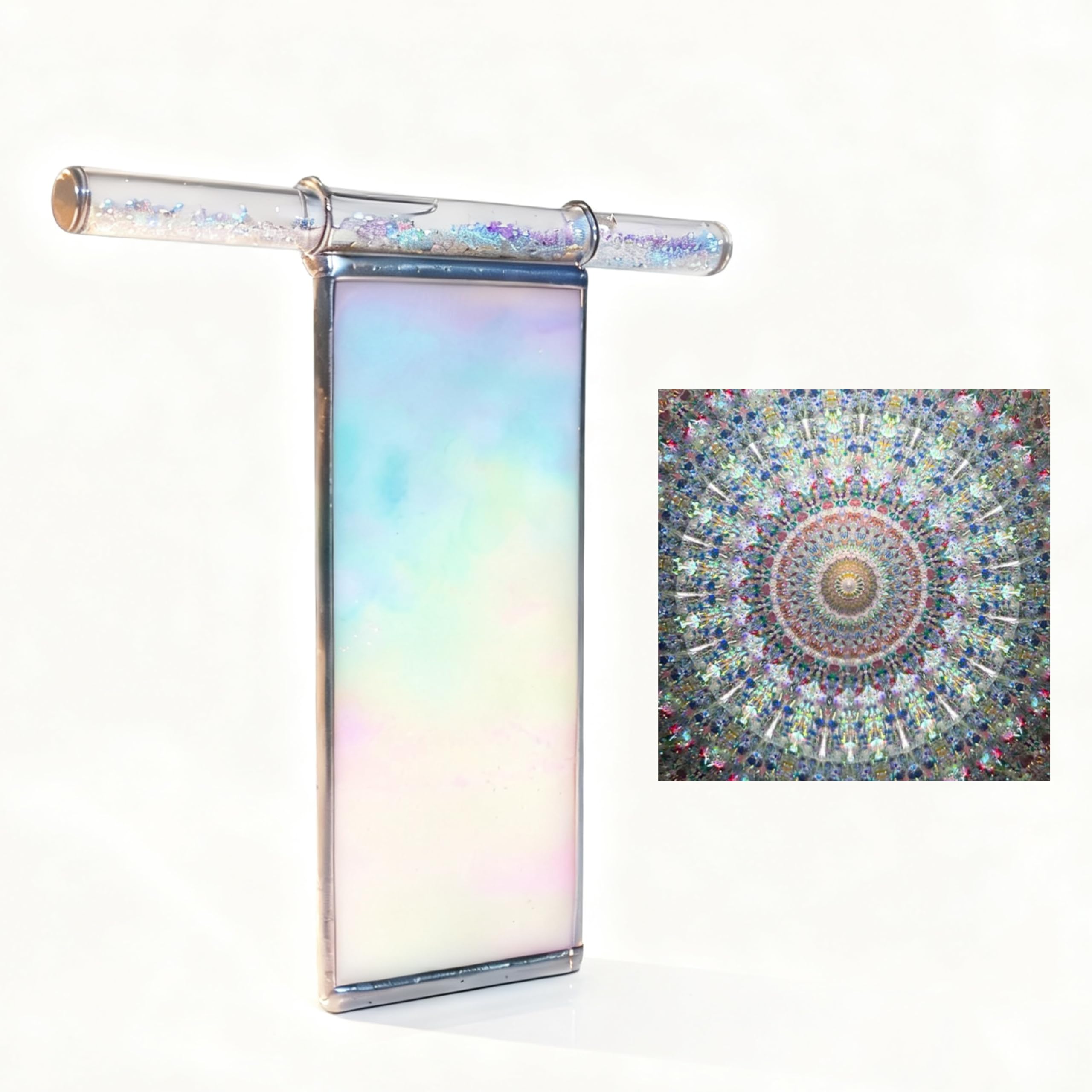 Morlenscope 6" Seashell Kaleidoscope For Adults-With 2 Pieces 6" Glitter Wand,Handmade Tiffany Stained Glass Adult Kaleidoscope,Classy Gift Box,Special Birthday Gift,Anniversary Wedding Gift (white)
