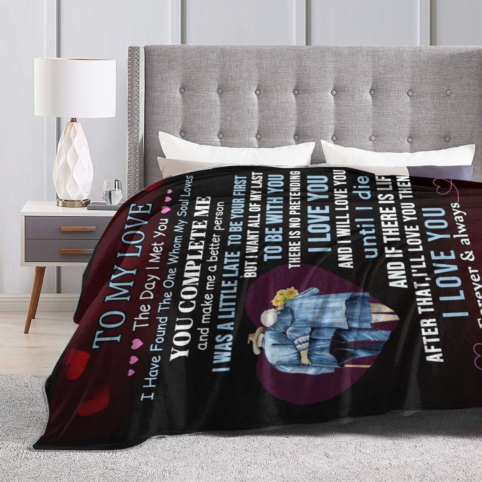 To My Girlfriend Decke – Mit Liebesspruch, 152x127 Cm, Weicher Überwurf Für Sofa & Bett, Perfektes Geschenk