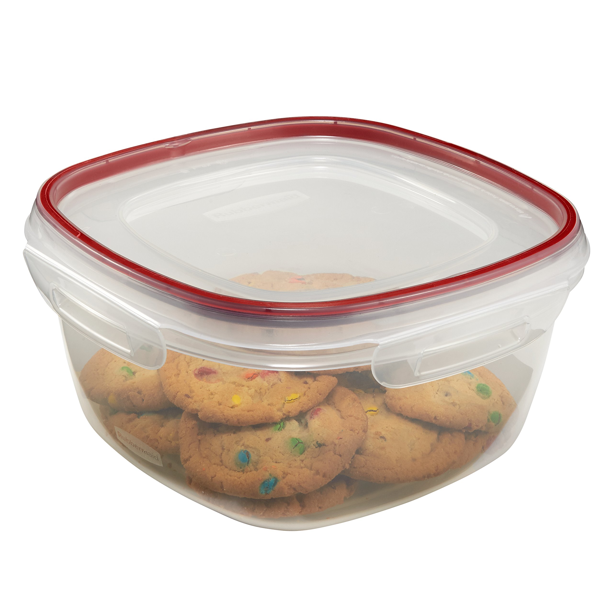 RubbermaidLock-Its Square Food Storage Container with Easy Find Lid, 14 Cup, Racer Red