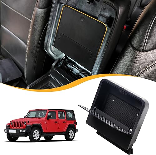 One Touch - Caja organizadora de almacenamiento de consola central oculta compatible con Jeep Wrangler JL 4XE Gladiator JT 2018-2024 2025,
