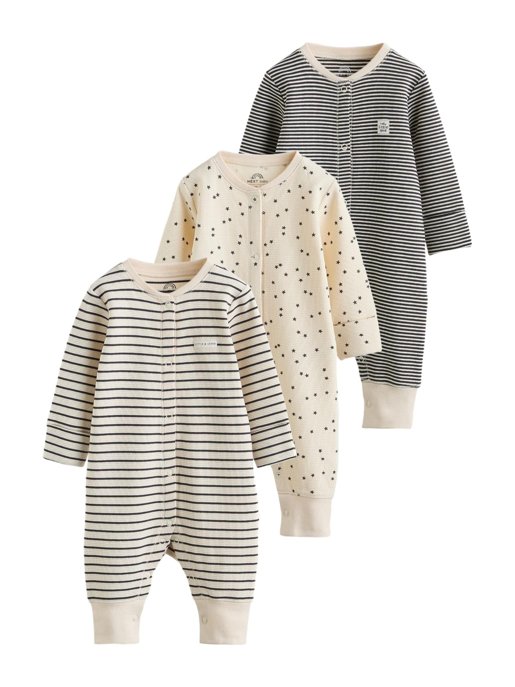 NEXT Bambini Confezione da 3 Tutine Bebè | Neonato, Standard, Mid Rise, Button