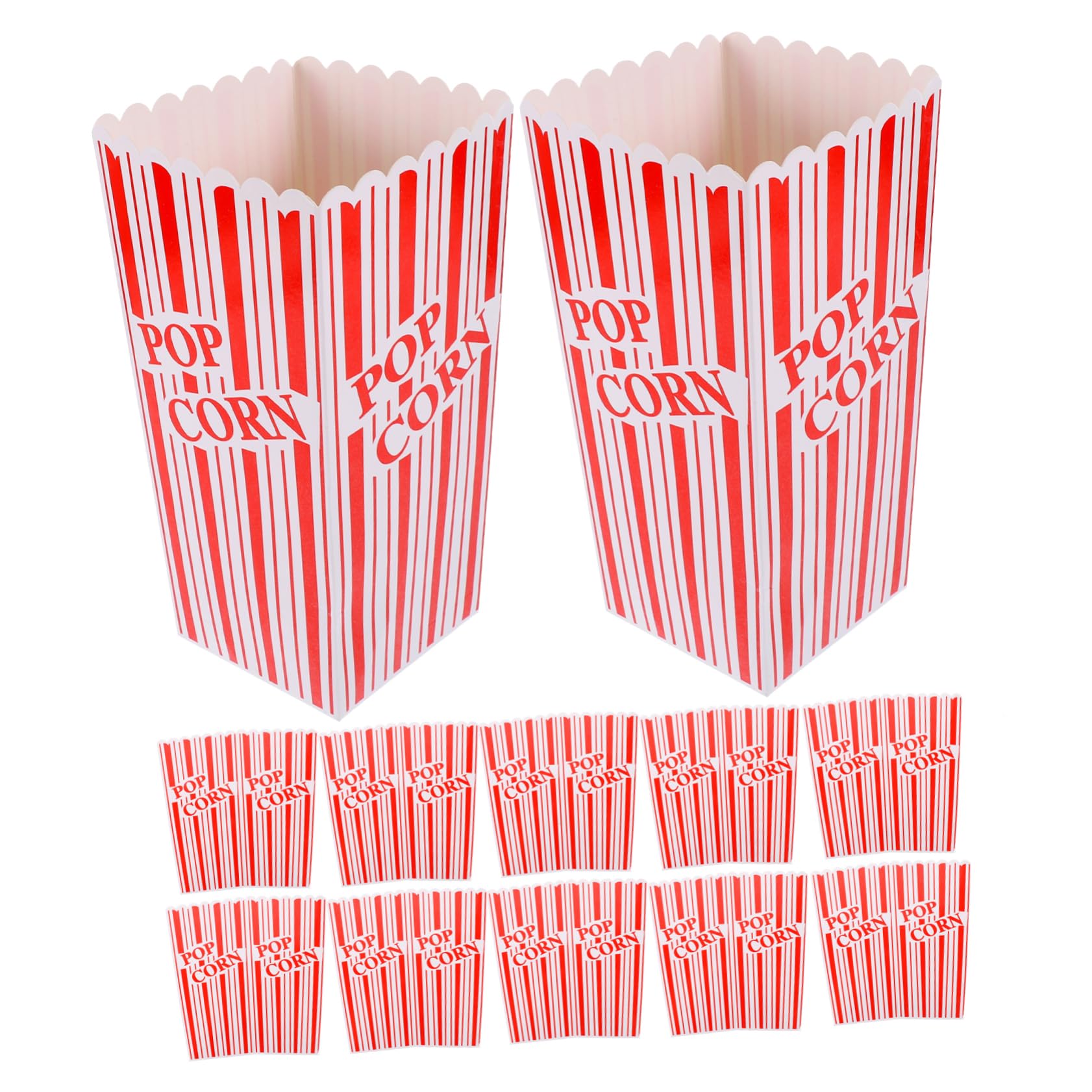KICHOUSE Large Popcorn Boxes 12 Pieces Party Popcorn Buckets Bulk Paper Containers Movie Night Party Supplies