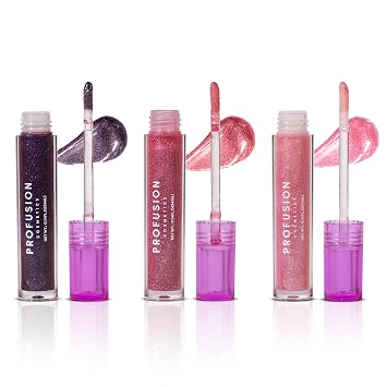 Profusion Cosmetics Sea Witch 3 PC Shimmer Lip Gloss - Long-Wearing Effortless Gliding, Intense Color and Creamy Texture, Versatile, Smooth & Vivacious Beauty Tool