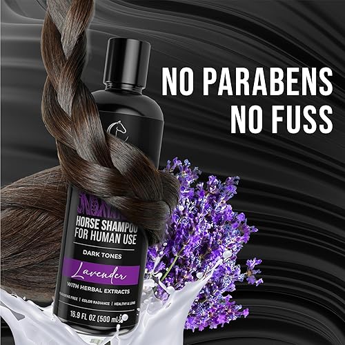 Miniatura 5 de Champú Caballo de lavanda para uso humano para tonos oscuros, como se ve en Shark Tank, suave, hidratante, sin parabenos sensible para el