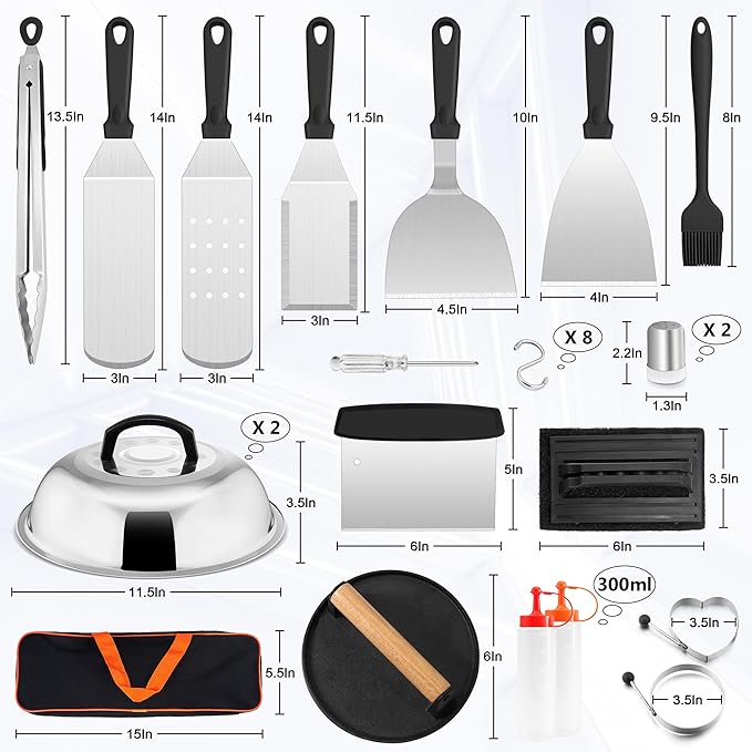 Kit accesorios para parrilla HaSteeL 28 piezas acero inoxidable miniatura 2