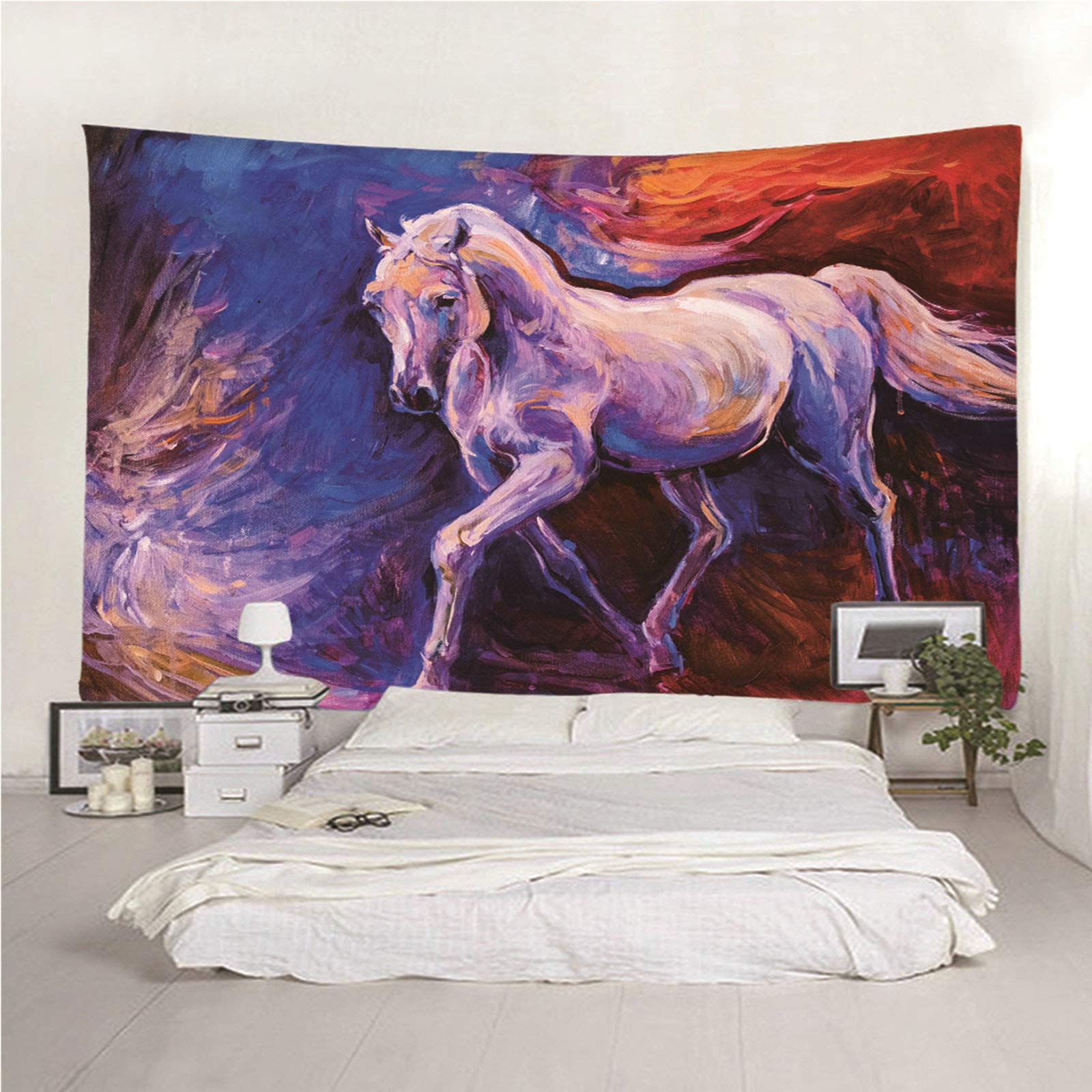 Amazon.co.jp: タペストリ 馬の絵 マルチカラー タペストリーおしゃれ