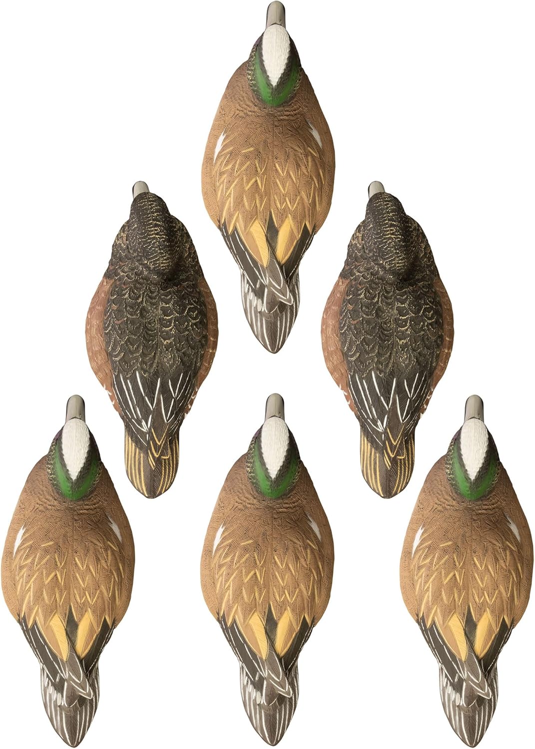 Higdon Outdoors Battleship Widgeon Duck Decoys | Unsinkable with Swivel Heads & Weighted Keels | High-Contrast Visibility| Durable & Easy-Set Floating Design | Foam Filled | 6pk | 4 Drakes & 2 Hens
