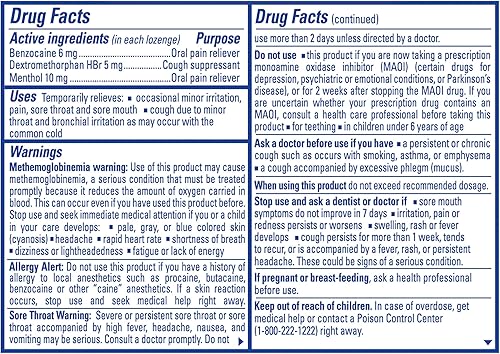 Miniatura 2 de Chloraseptic - Pastillas para el alivio total de dolor de garganta + Tos, sabor a cereza silvestre sin azúcar, 15 unidades