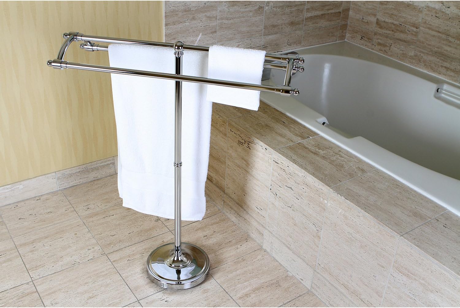 Kingston Brass SCC2271 Pedestal Round Towel-Rack, Polished Chrome