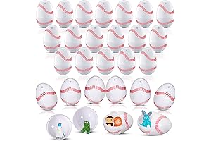 24 Fillable Plastic Baseball Easter Eggs for Spring, Celebrations and Sports Events