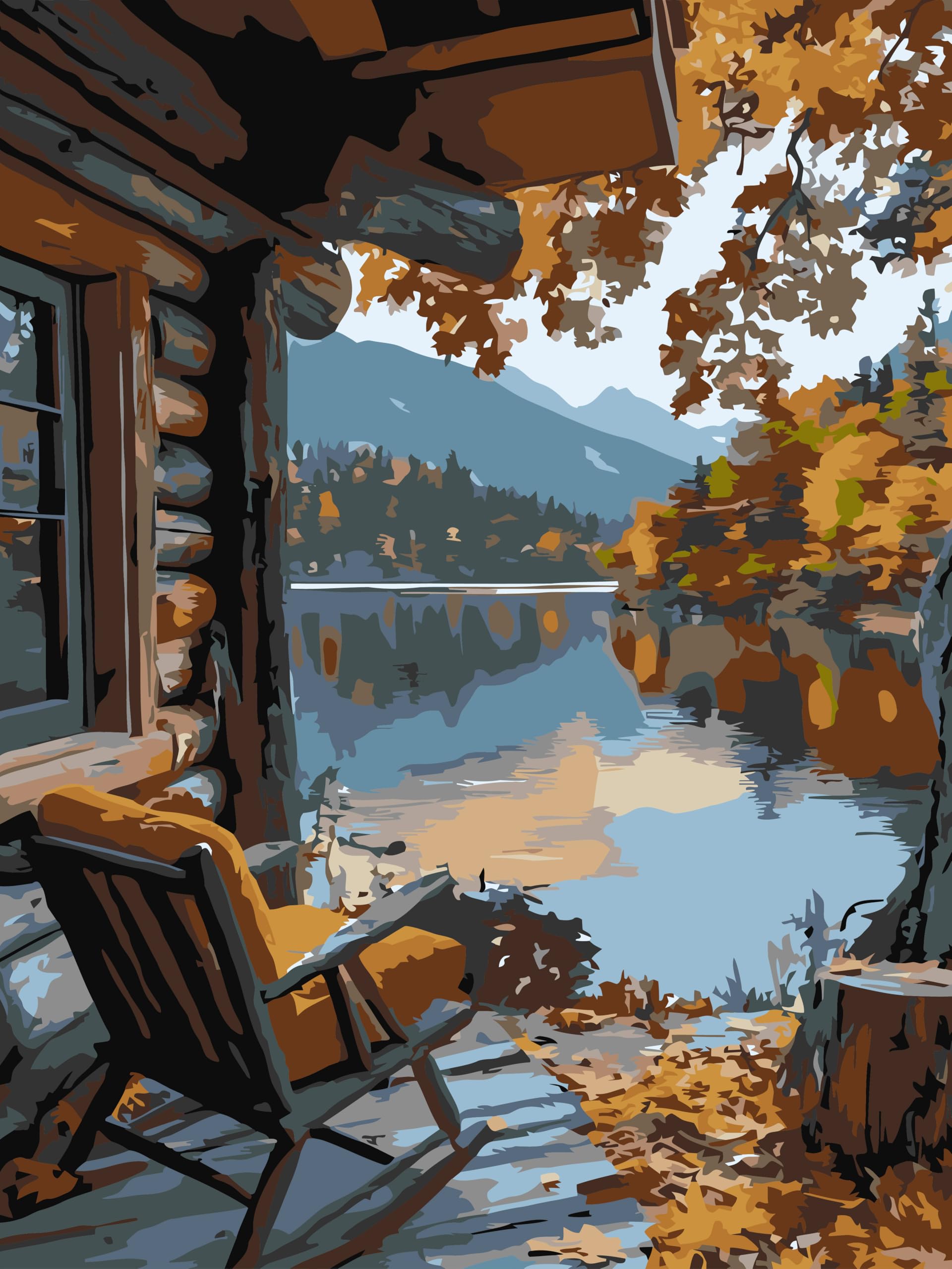 TLIOBLO Landscape Paint by Numbers Kits for Adults, Adults Paint by Numbers on Canvas Kits House, Easy Acrylic Arts Beginners for Gifts Home Decor 30X40cm (Without Frame)
