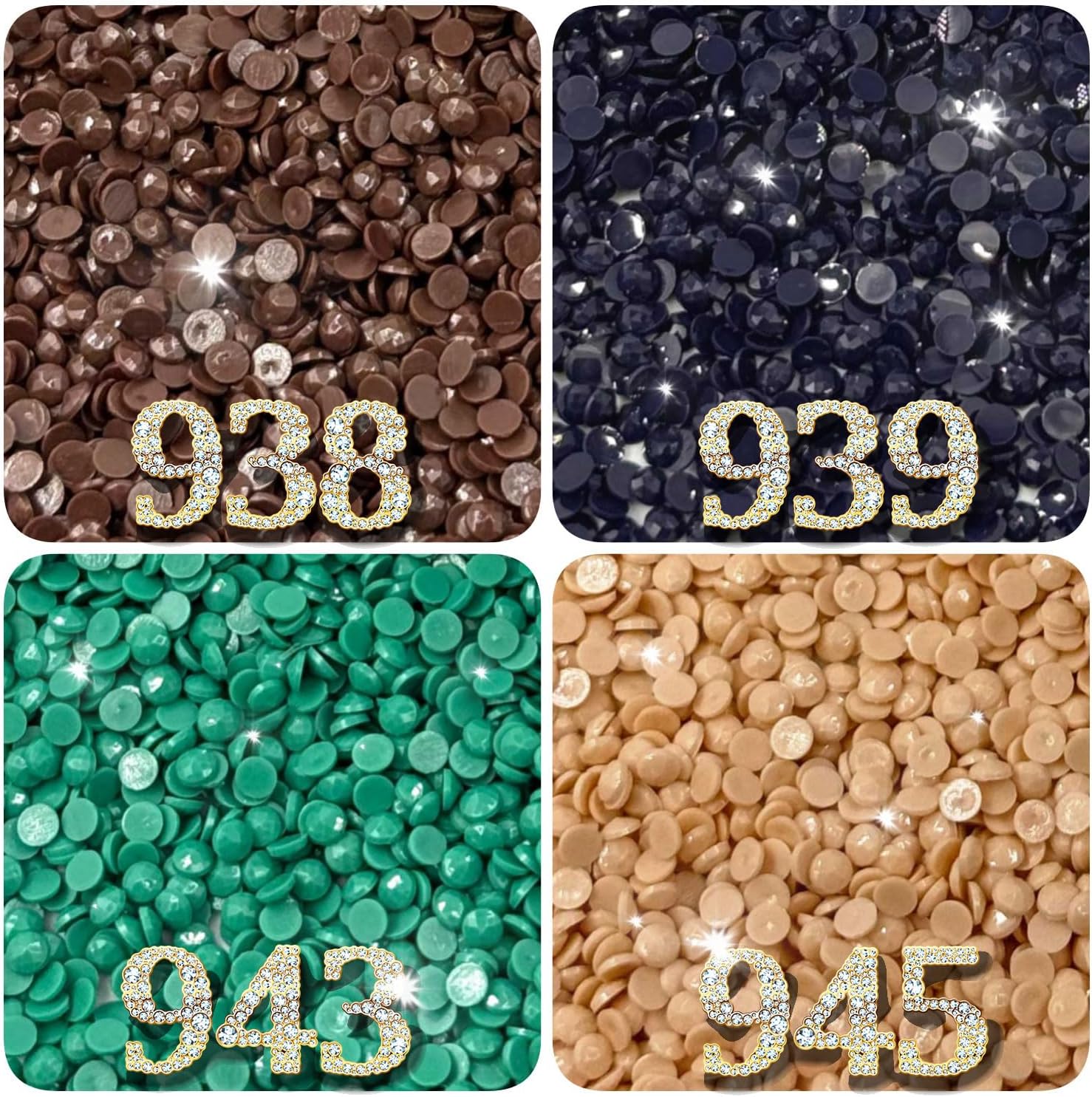 Carsilers Diamonds Painting Accessories,Replacement for Missing Round Drills 938 939 943 945,Rhinestone Resin Diamond Drill,4 Colors Beads Gems Stones,3500pcs per Color