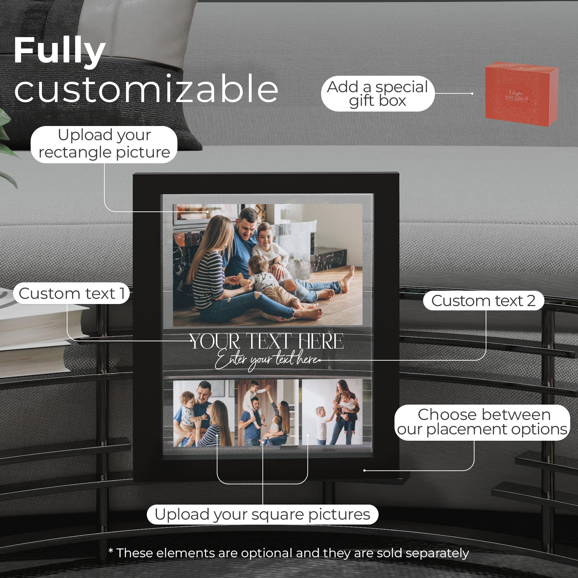 CRYPTONITE Personalized Acrylic Plaque for Holiday | Unique Customized Gifts for Women | Custom Gifts for Him with His Favorite Photos | Mom Gifts with Optional LED Lights