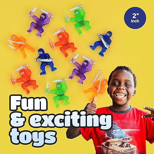 Miniatura 4 de Figuras de juguete ninja  Mini figuras de ninjas de 2 pulgadas  Rellenos de huevos de Pascua  12 mini figuras de ninja de plástico para bolsas de