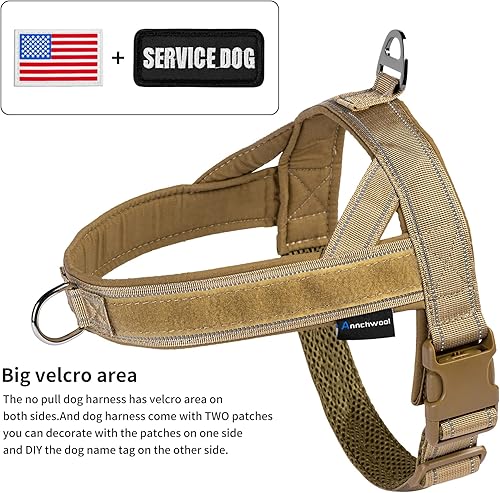 Miniatura 3 de Annchwool Arnés para perro sin tirones con funda para Airtag y dos parches, ajuste rápido y arnés reflectante a prueba de escapes, arnés de chaleco